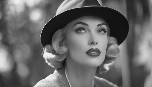 A vintage black and white headshot of a Hollywood actress from the Golden Age of cinema.