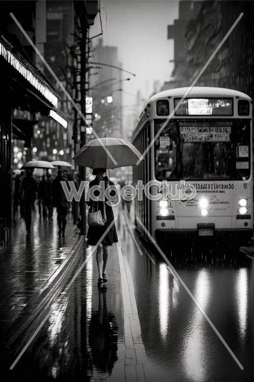 都会の雨の日：最高のデスクトップ
