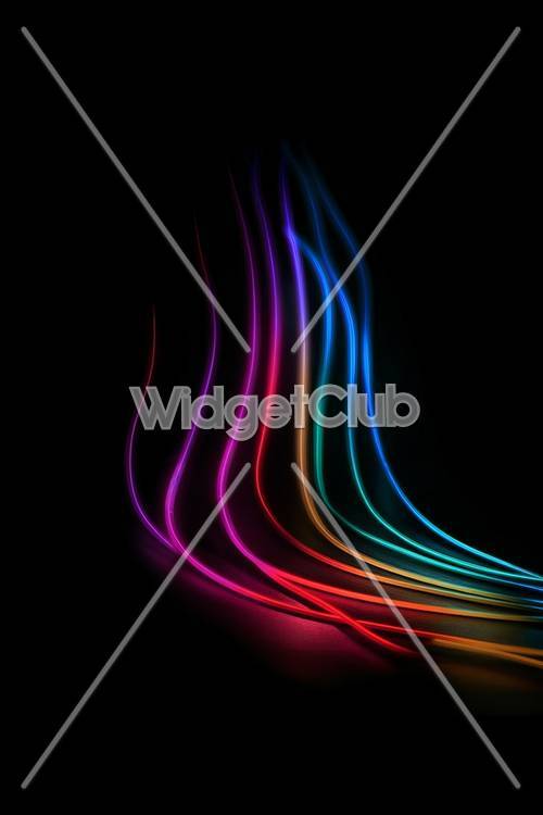 Colorful Light Waves Flowing in the Dark