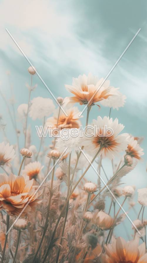Beautiful Sky and Soft Flowers