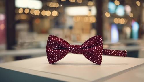 A closeup view of a preppy polka dot bow tie on a store display. Wallpaper [2f235e335c4041edb451]