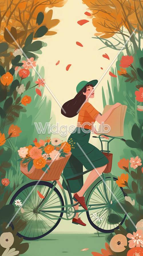 ركوب الدراجة عبر حديقة مزهرة