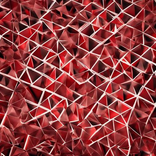 Ilustracja przedstawiająca ognistoczerwone trójkąty tworzące oszałamiający wzór geometryczny. Tapeta [269f58feb15e46b28340]