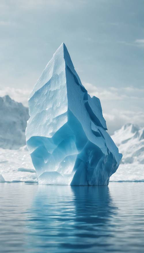 Blue geometric iceberg floating in a sea of white Tapet [348cb285813342ab9cad]