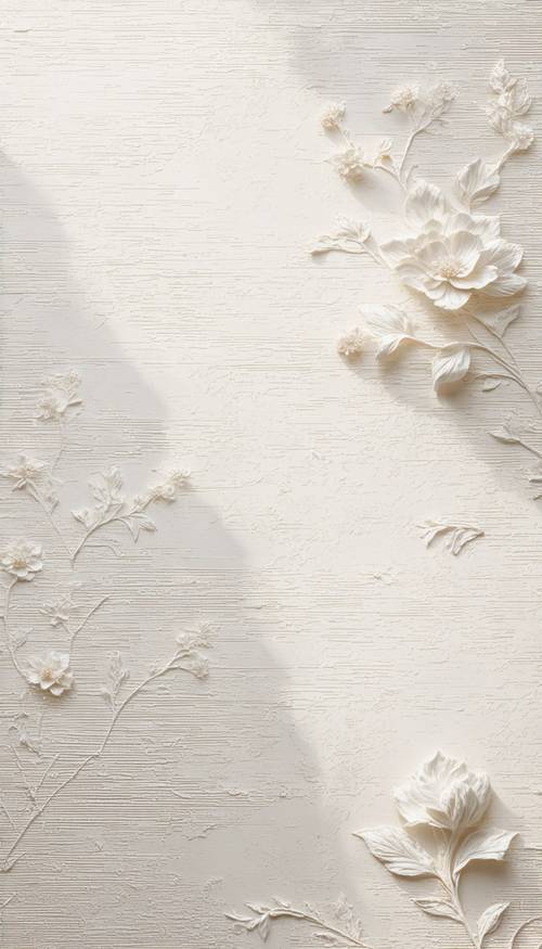 Elegant White Floral Relief Design