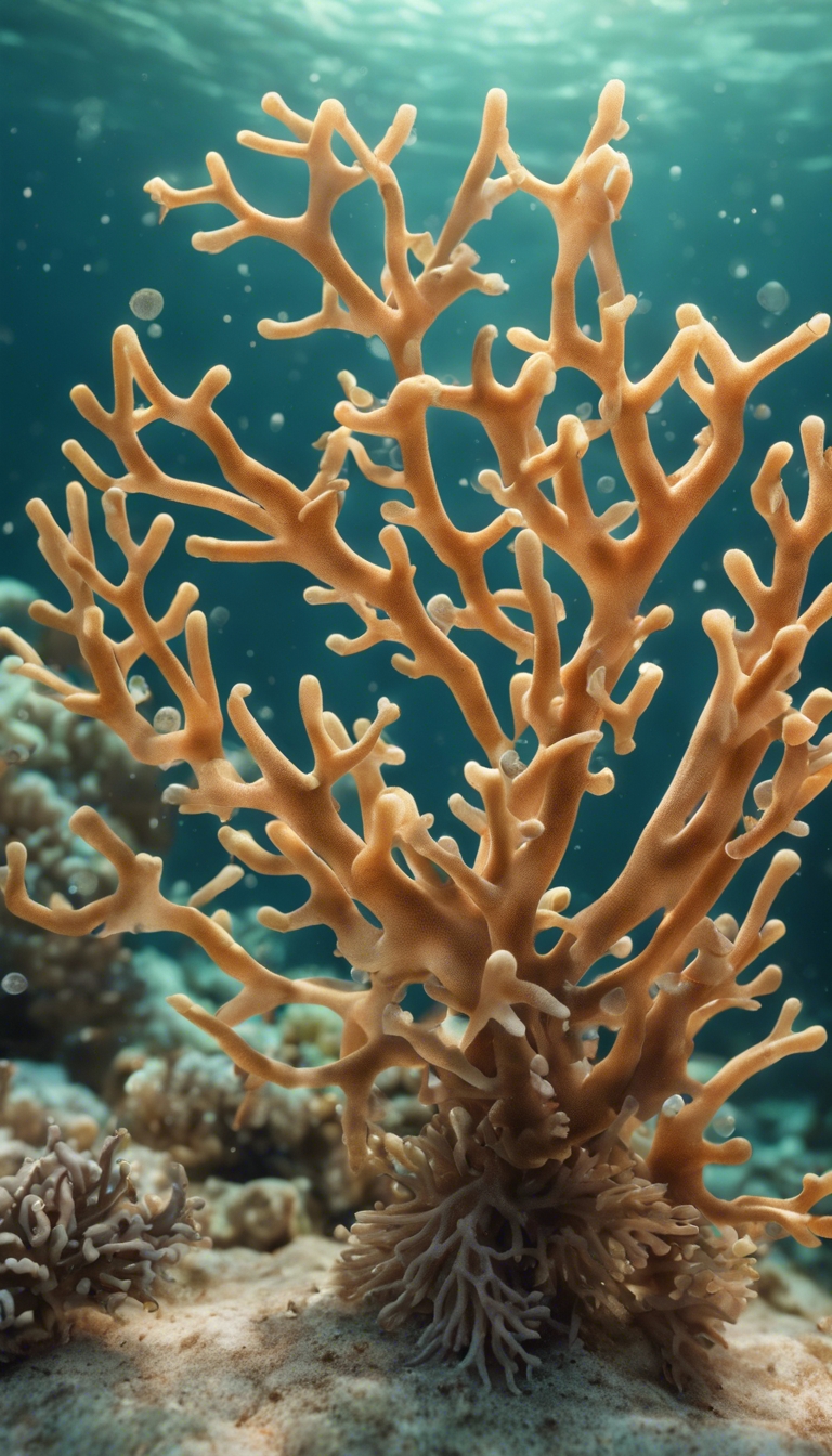 A staghorn coral caught in the beautiful moment of spawning. Tapeta[b1e0a766df834bd0968d]