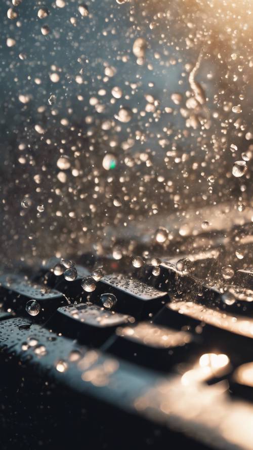 Bàn phím chống nước bị khô sau khi đi mưa.