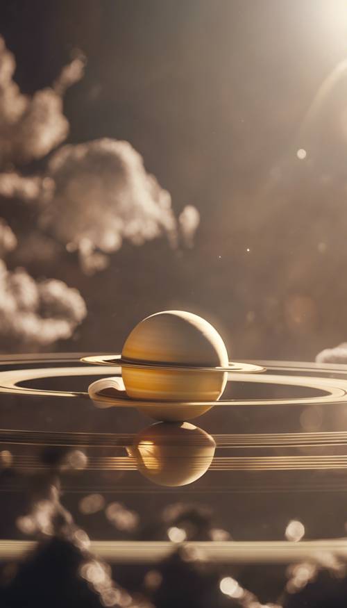 Saturn with its encompassing rings lit beautifully by the sun. Wallpaper [0d3a53e8ea82445f9edd]