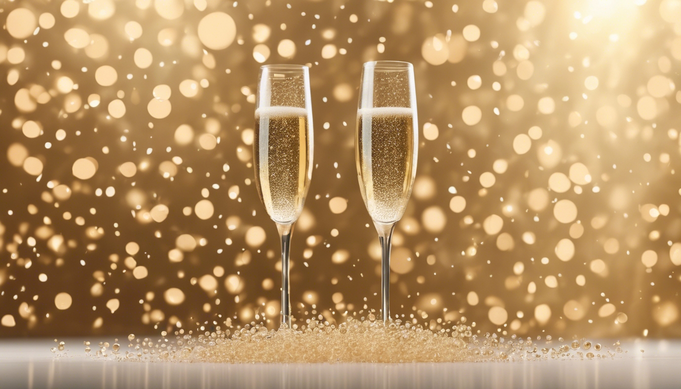 An elegant pattern of champagne bubbles against a golden backdrop. Wallpaper[eada3452fea04ea3acee]