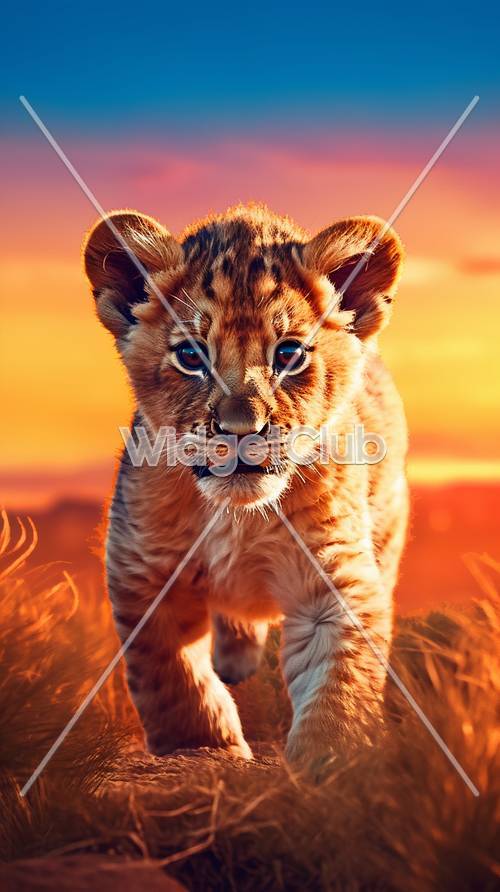 Sunset Lion Cub