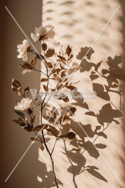 Elegante Schatten von Blumen und Blättern