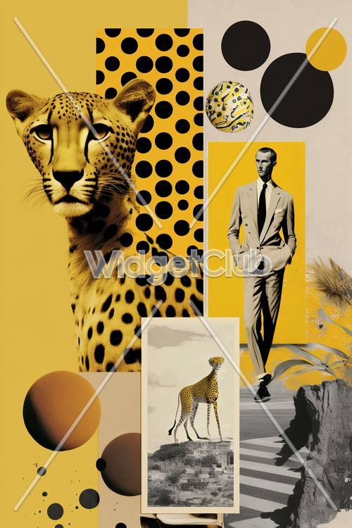 Stylish Cheetah and Elegant Suit Design