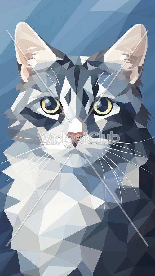 Geometric Cat Art Design