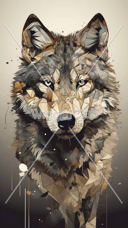 Arte geométrico fresco del lobo