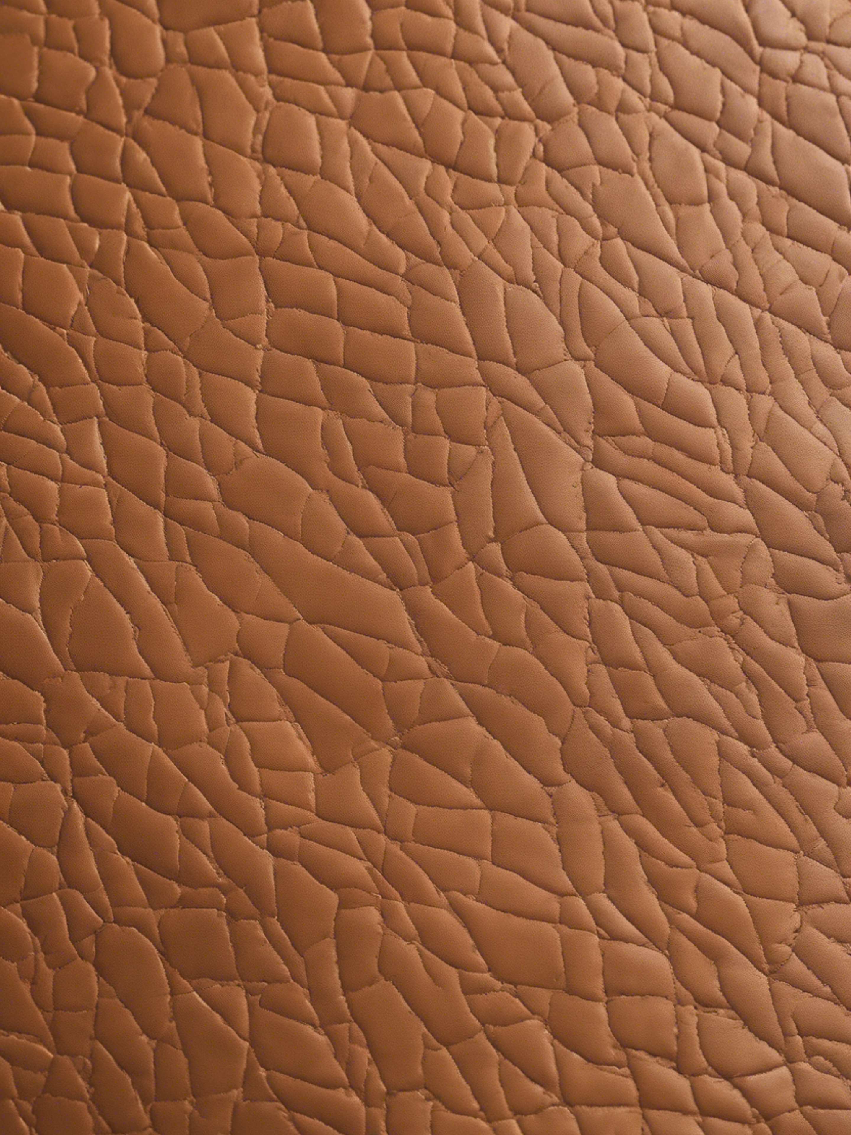 A close up detail of textured tan leather with visible creases and imperfections. Wallpaper[dcf720cc5804433d887d]