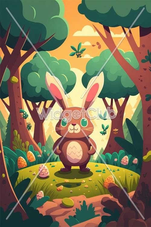 可爱的森林兔子场景