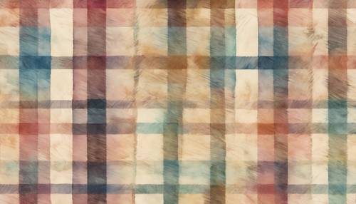 Cream plaid pattern that looks like it's painted with watercolors Tapeta [cd17d52d09bd484ba539]