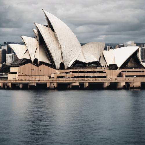 Uno schizzo di un architetto dell&#39;iconico design della Sydney Opera House Sfondo [4f46cd1ac1374129ab9f]