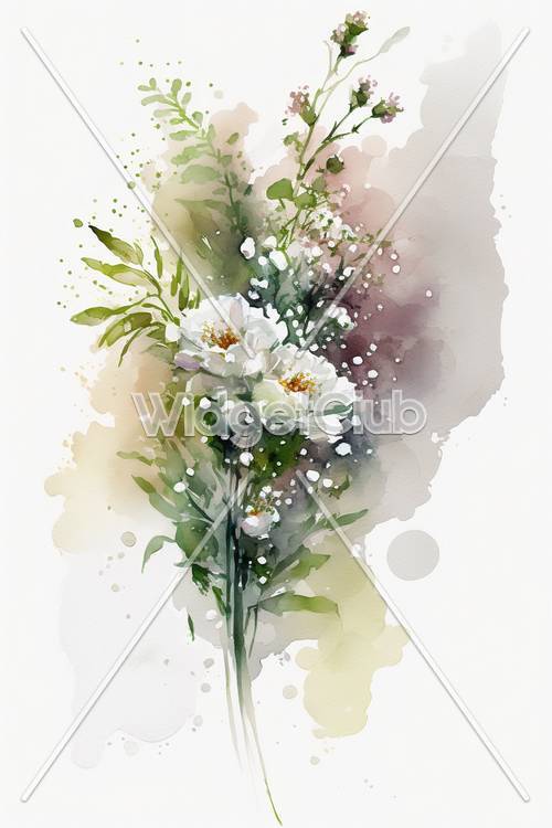 White Floral Wallpaper [75b851dea2dd4e64af02]