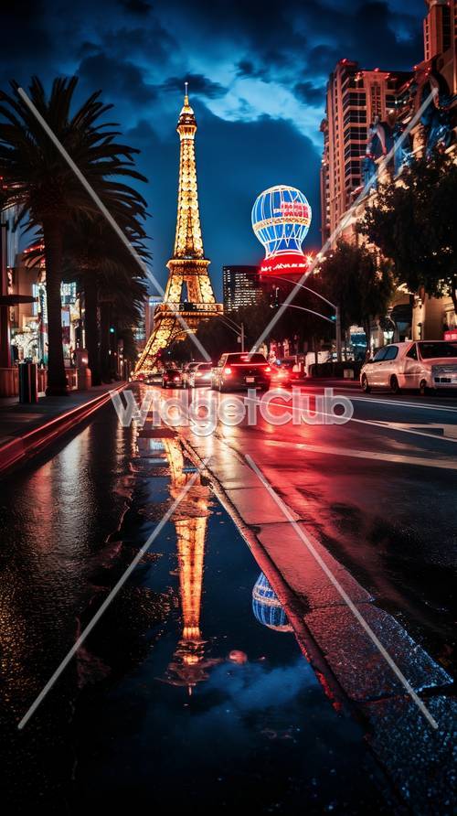Evening Lights of Paris in Las Vegas