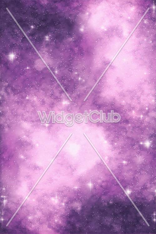 Estrellas rosadas centelleantes en el espacio