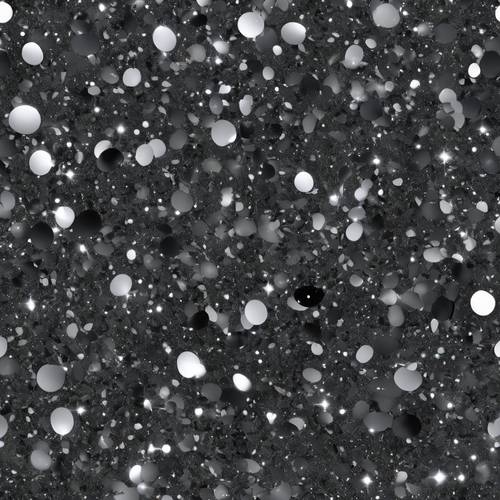 Partículas cintilantes de glitter cinza escuro exibidas em um padrão repetido aleatório, mas uniformemente disperso.