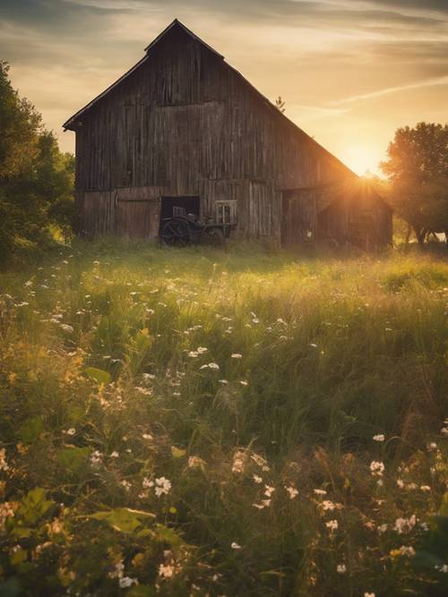 A bucolic village landscape at sunset, with 'Peace: it does not mean to be in a place where there is no noise, it means to be in the midst of those things and still be calm in your heart' etched on rustic barn wood.