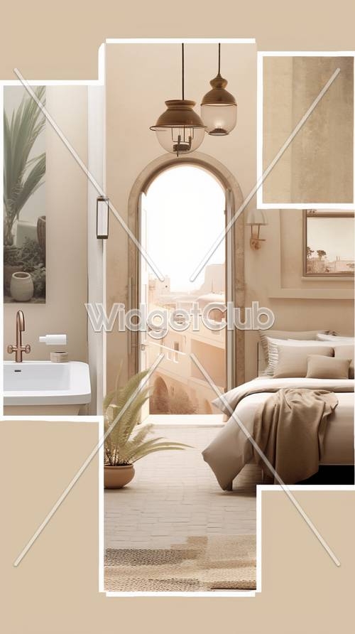 Sunny Mediterranean Style Room วอลล์เปเปอร์[33c15c7483c74ad2ba96]