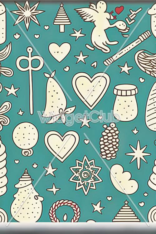 Objetos y patrones mágicos lindos y coloridos para niños