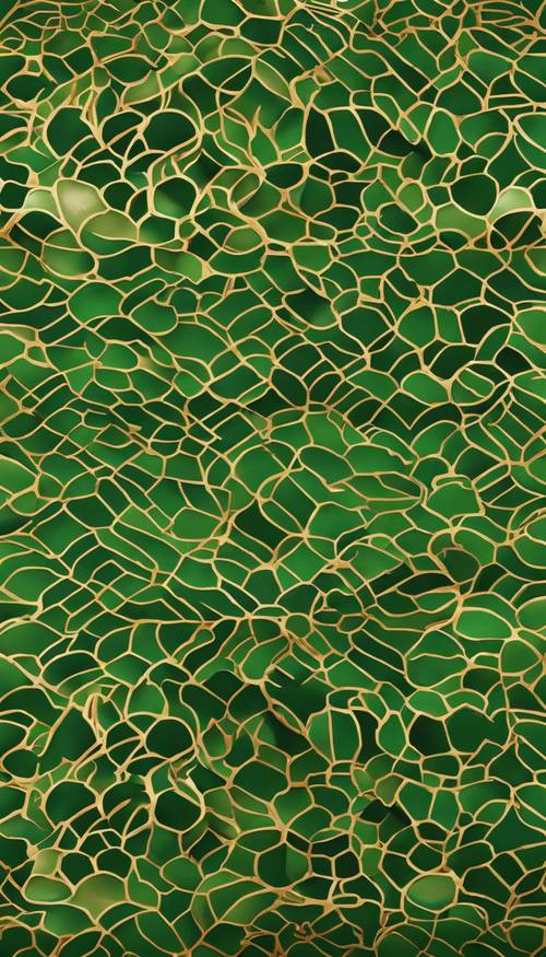 An array of seamless green and golden textures forming a mesmerizing pattern.