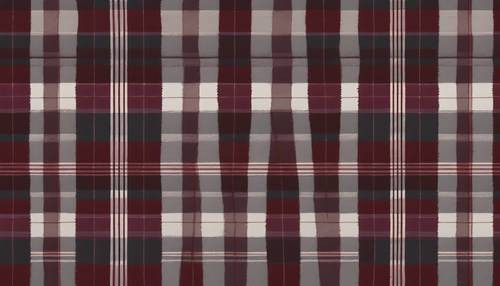 a seamless plaid tartan pattern with deep maroon and charcoal gray stripes intersecting at right angles