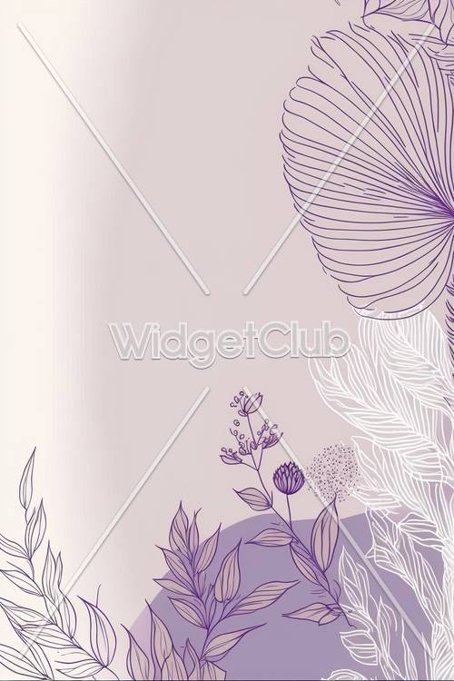 ピンクと紫の花柄デザインの壁紙