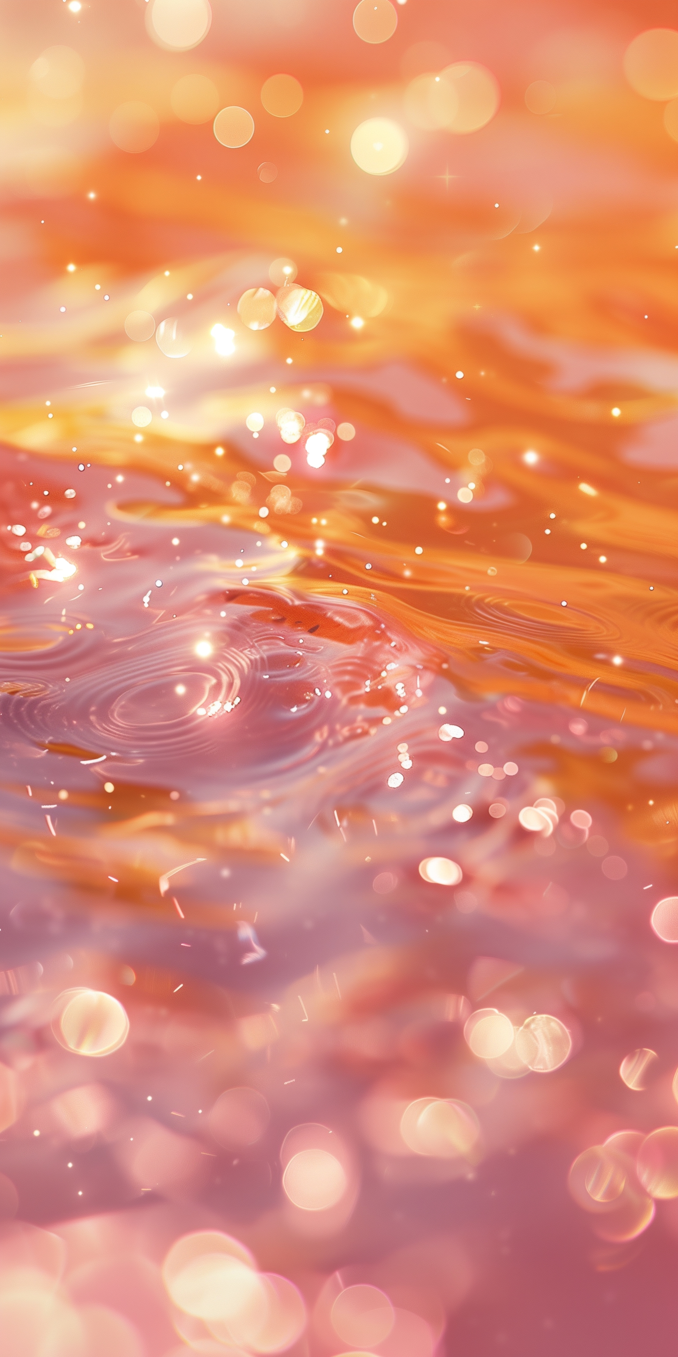 Sparkling Orange Water Drops Ταπετσαρία[81d0249fa9eb4b108f65]