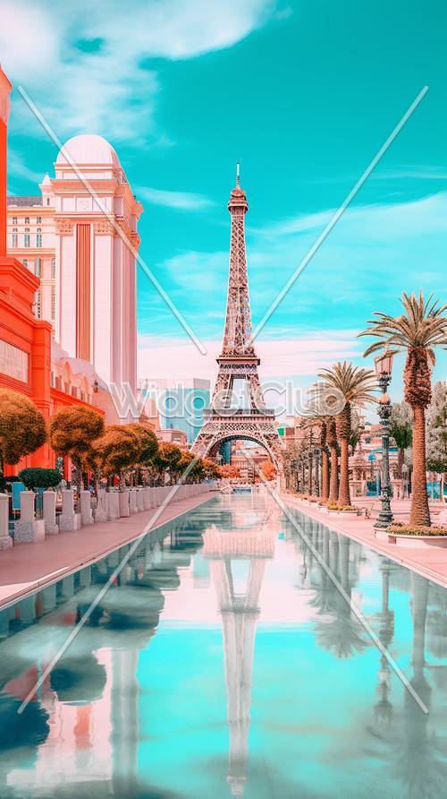 Paris màu hồng trên bầu trời Las Vegas