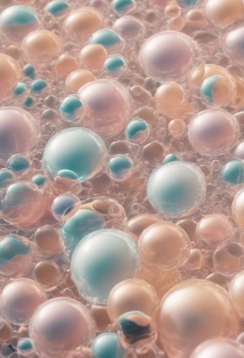 A repeating surface of soft, pastel-colored bubbles.