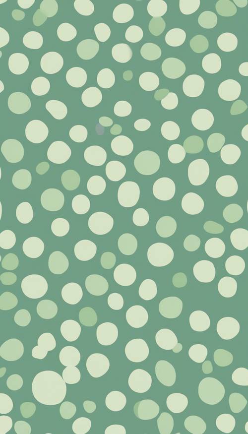 Large and bold polka dots in a calming sage green backdrop Tapet [9a1e0eda094f46a5bf1c]