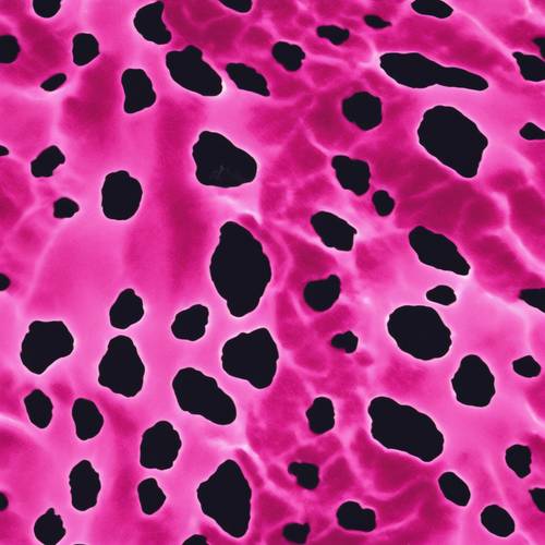 Künstlerische, unstrukturierte Kuhdrucke in leuchtendem Pink, die ein unregelmäßiges, aber dennoch faszinierendes Muster bilden.