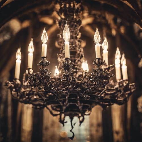 Beautiful ornate gothic chandelier, with small, cute bats hanging from it. Tapeta [2ad794ba84944cf6936e]