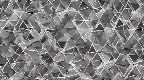 Ein abstraktes graues geometrisches Muster, das eine Illusion simuliert.
