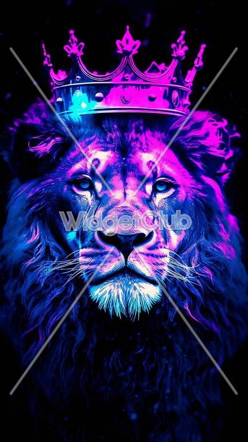 Vibrant Neon Lion King