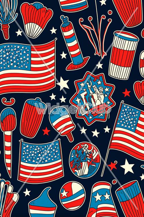 Patriotic American Symbols and Icons Tapeta [0b79e8935cf8438cb2b6]
