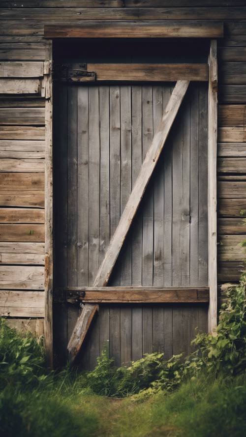 Une porte de grange rustique peinte avec la phrase « La peur est une réaction. Le courage est une décision ».