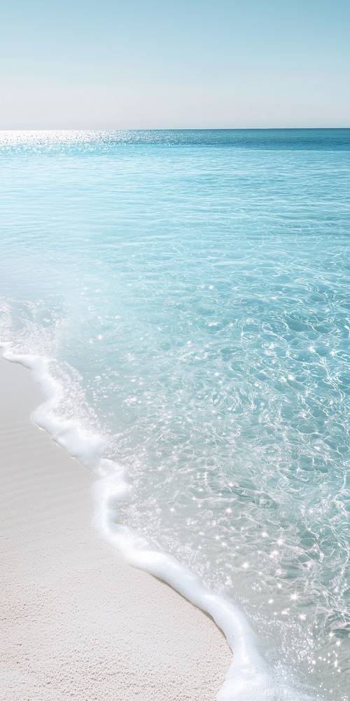 Crystal Clear Beach Water Sparkling in the Sun Tapeta na zeď [3ce2257465d347cbae7e]