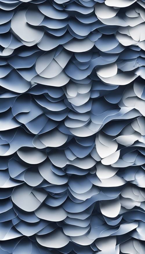 A seamless repeating pattern with a white base gradually transitioning to deep blue ombre.