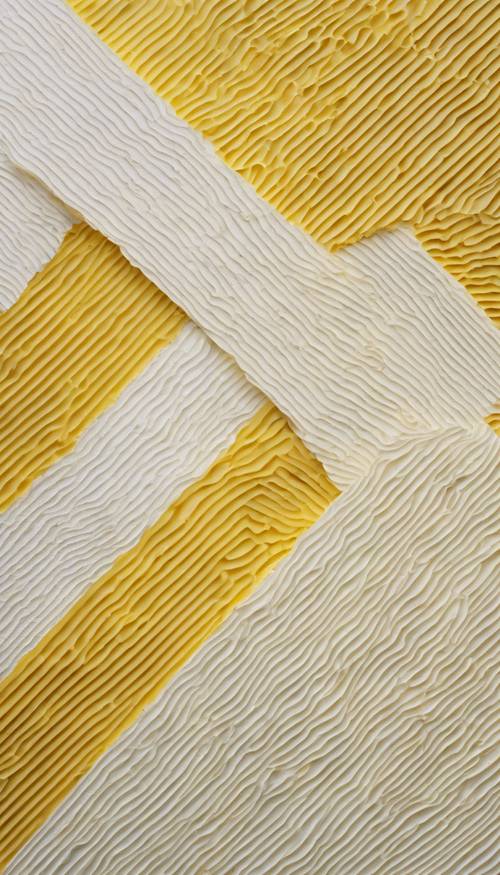 Rayures blanc crème et jaune canari entrelacées en diagonale