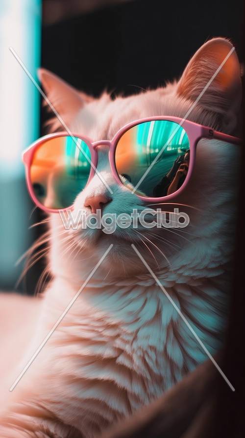 Fajny kot w okularach przeciwsłonecznych