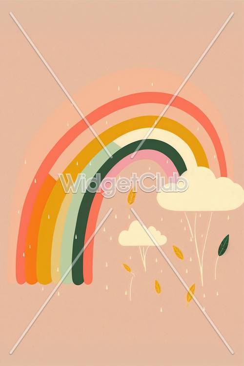 子供向けのカラフルな虹と雲