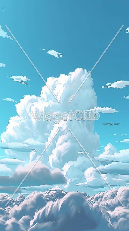 Гигантские пушистые облака в небе