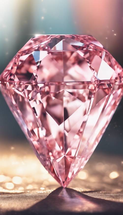 一颗粉色和一颗白色的钻石在清晨的第一缕阳光下闪闪发光。