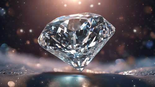 An astronomically large diamond floating in space.